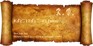 Kálló Vilmos névjegykártya
