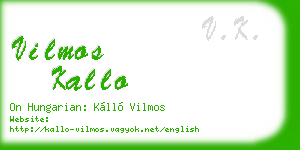 vilmos kallo business card